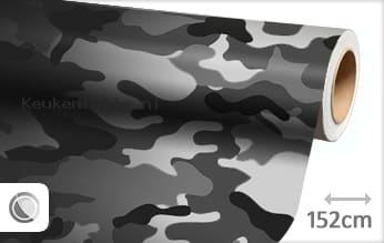 Camouflage zwart wit keukenfolie